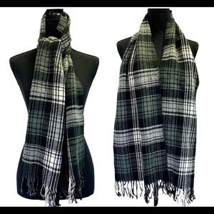 IMPRESS Gray Black Plaid Check Scarf 💥